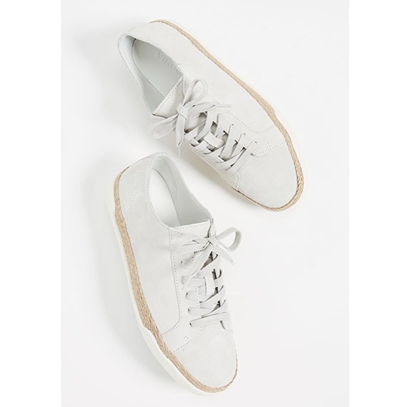 Vince Jadon Espadrille Sneaker Size 9 Gray Suede Jute - Picture 1 of 11